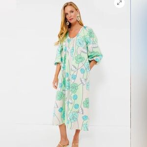 Floral Mint Green Midi Dress